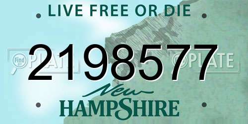 2198577 New Hampshire License Plate