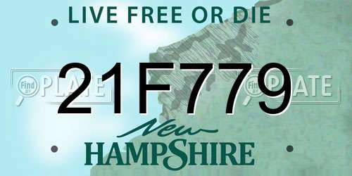 21F779 New Hampshire License Plate