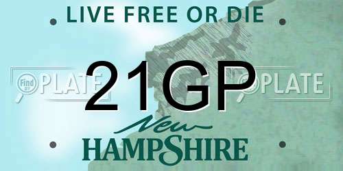 21GP New Hampshire License Plate