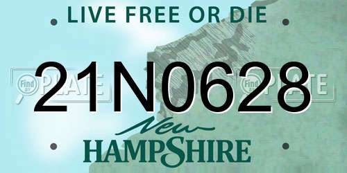 21N0628 New Hampshire License Plate