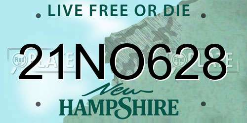 21NO628 New Hampshire License Plate