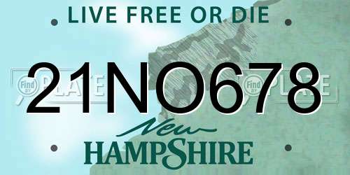 21NO678 New Hampshire License Plate