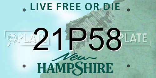 21P58 New Hampshire License Plate