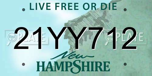 21YY712 New Hampshire License Plate