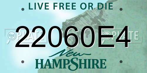 22060E4 New Hampshire License Plate