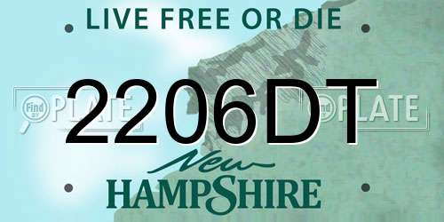 2206DT New Hampshire License Plate