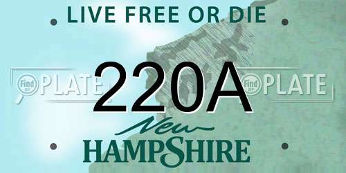 220A New Hampshire License Plate