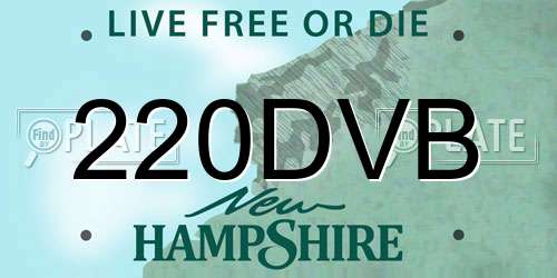 220DVB New Hampshire License Plate