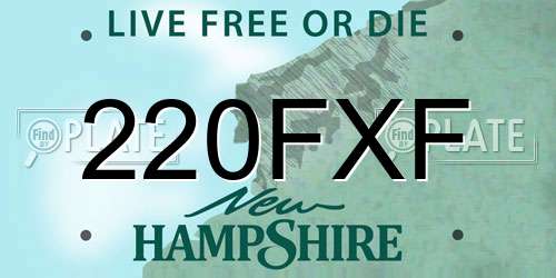 220FXF New Hampshire License Plate
