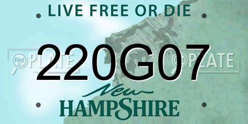 220G07 New Hampshire License Plate