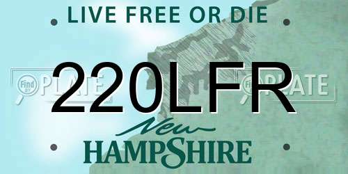 220LFR New Hampshire License Plate