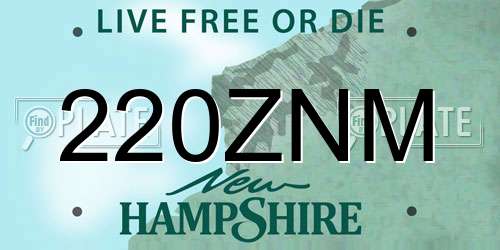 220ZNM New Hampshire License Plate