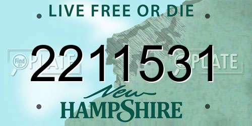 2211531 New Hampshire License Plate