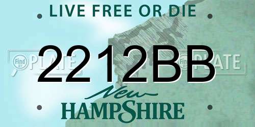 2212BB New Hampshire License Plate