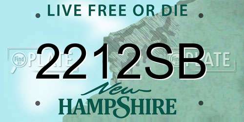 2212SB New Hampshire License Plate
