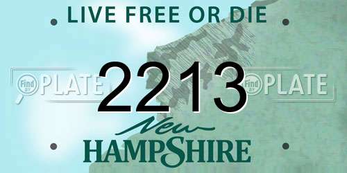 2213 New Hampshire License Plate