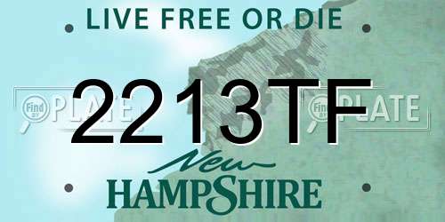 2213TF New Hampshire License Plate