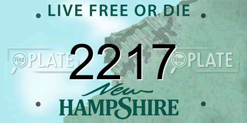 2217 New Hampshire License Plate