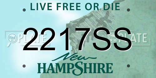 2217SS New Hampshire License Plate