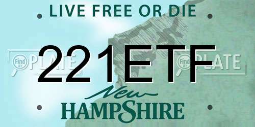 221ETF New Hampshire License Plate