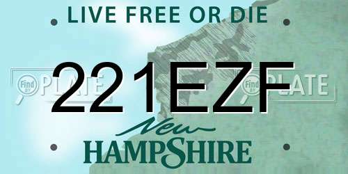 221EZF New Hampshire License Plate