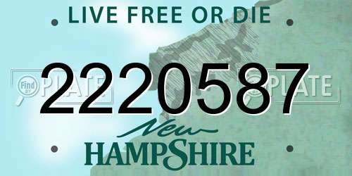 2220587 New Hampshire License Plate