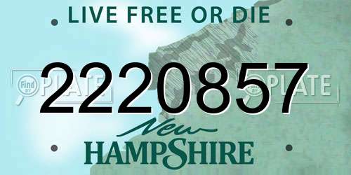 2220857 New Hampshire License Plate