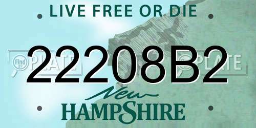 22208B2 New Hampshire License Plate