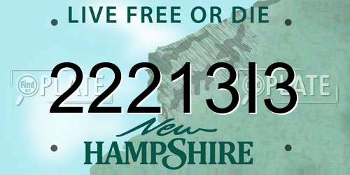 22213I3 New Hampshire License Plate