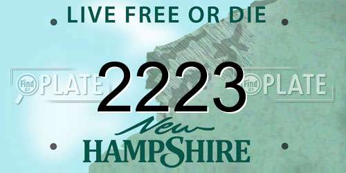 2223 New Hampshire License Plate