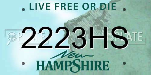 2223HS New Hampshire License Plate