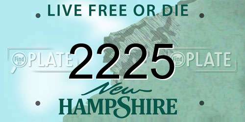 2225 New Hampshire License Plate