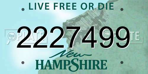2227499 New Hampshire License Plate