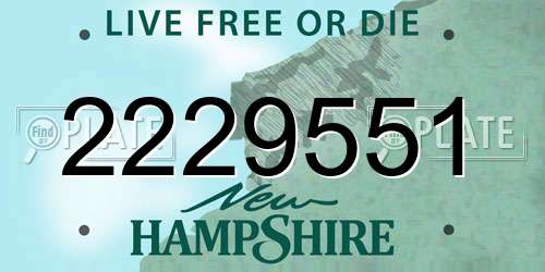 2229551 New Hampshire License Plate