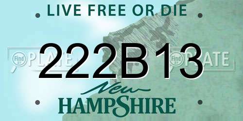 222B13 New Hampshire License Plate