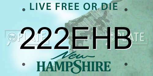 222EHB New Hampshire License Plate
