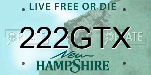 222GTX New Hampshire License Plate