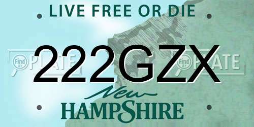 222GZX New Hampshire License Plate