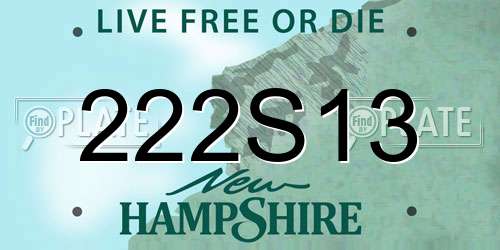 222S13 New Hampshire License Plate