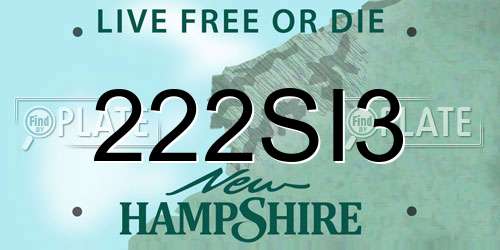 222SI3 New Hampshire License Plate
