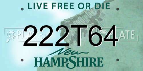 222T64 New Hampshire License Plate