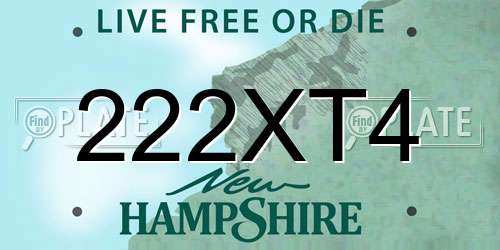 222XT4 New Hampshire License Plate