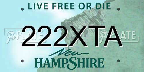 222XTA New Hampshire License Plate