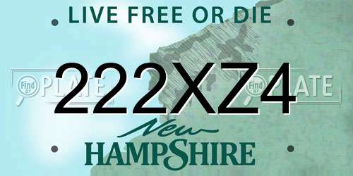 222XZ4 New Hampshire License Plate