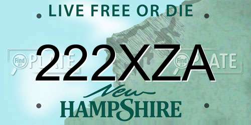 222XZA New Hampshire License Plate