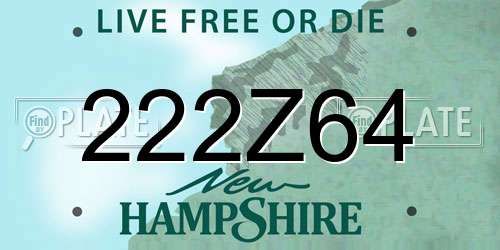 222Z64 New Hampshire License Plate