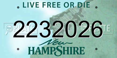 2232026 New Hampshire License Plate