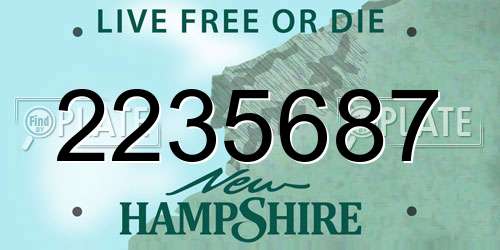 2235687 New Hampshire License Plate