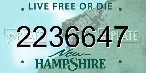 2236647 New Hampshire License Plate