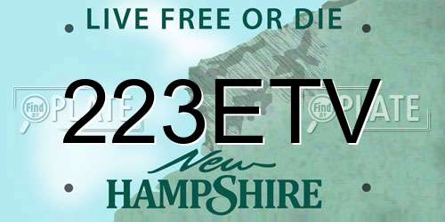 223ETV New Hampshire License Plate